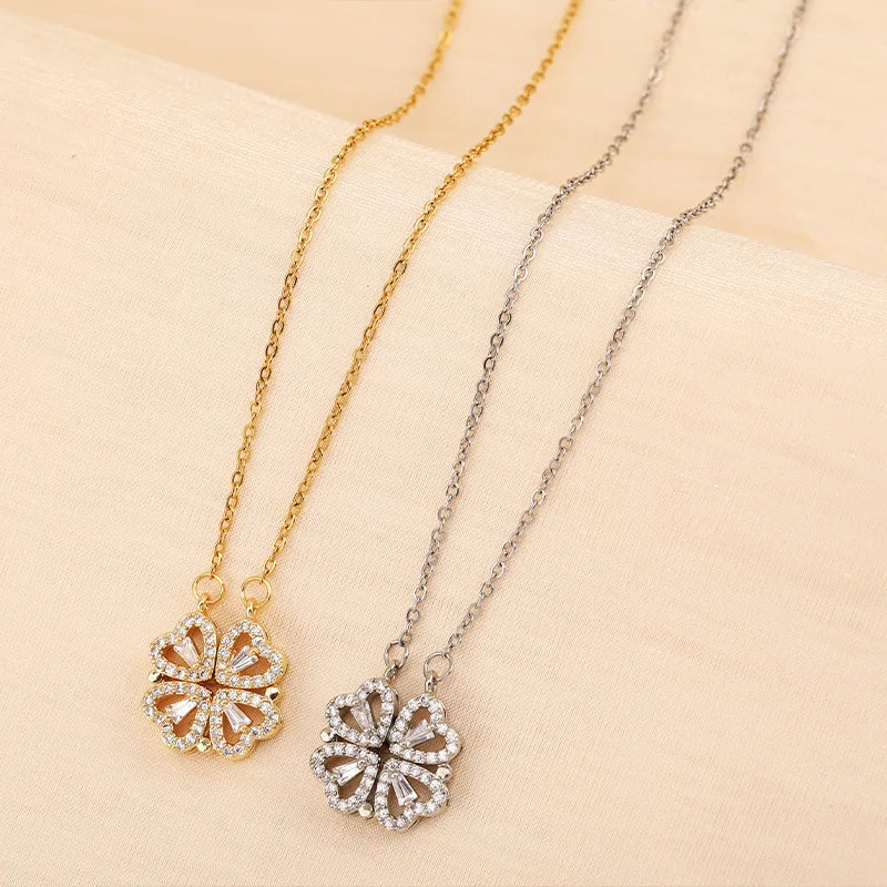 Box Gorgeous Clover Hearts Necklace - Comes With Free Gift Box In Frequently Bought Together Section