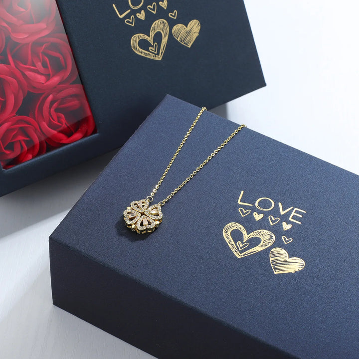 Box Gorgeous Clover Hearts Necklace - Comes With Free Gift Box In Frequently Bought Together Section