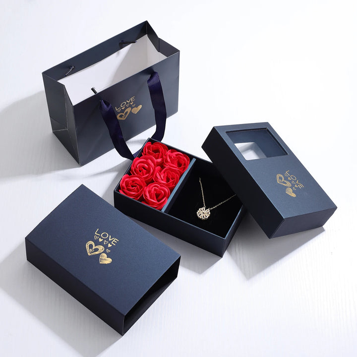 Box Gorgeous Clover Hearts Necklace - Comes With Free Gift Box In Frequently Bought Together Section