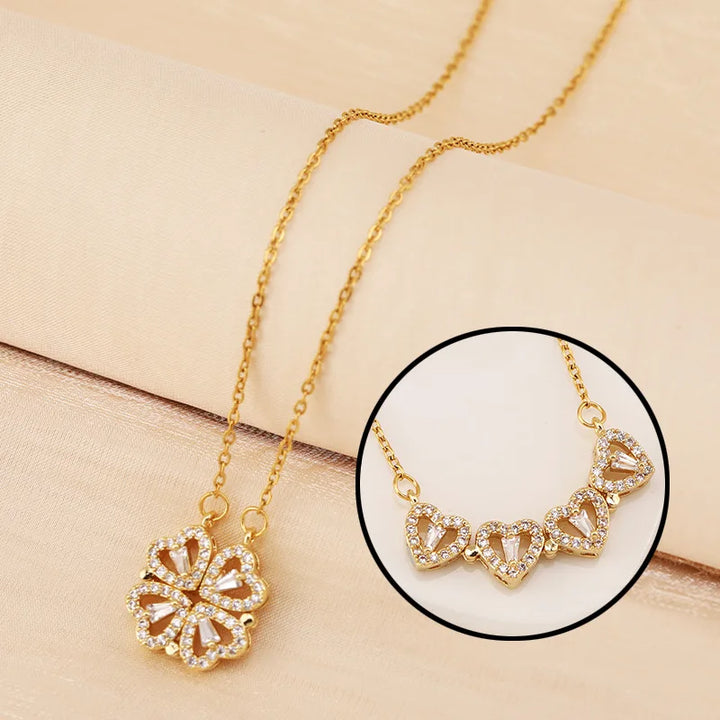 Box Gorgeous Clover Hearts Necklace - Comes With Free Gift Box In Frequently Bought Together Section