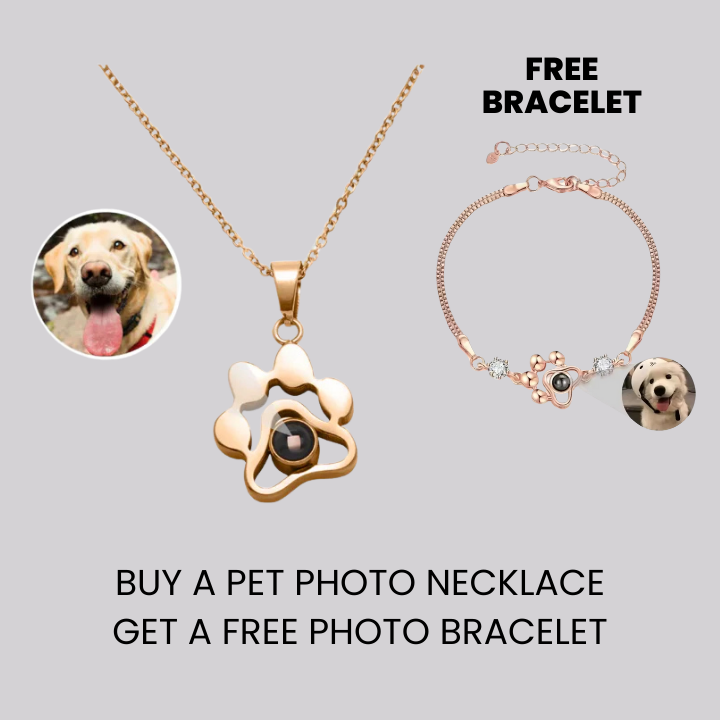 Pet Projection Necklace Photo + Personalized Photo Bracelet