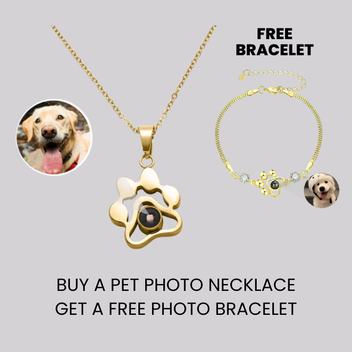 Pet Projection Necklace Photo + Personalized Photo Bracelet