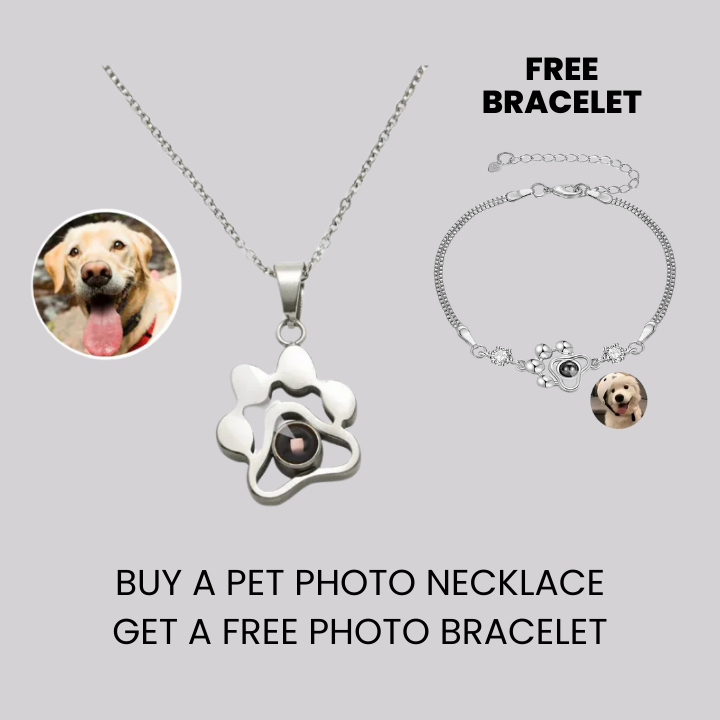 Pet Projection Necklace Photo + Personalized Photo Bracelet